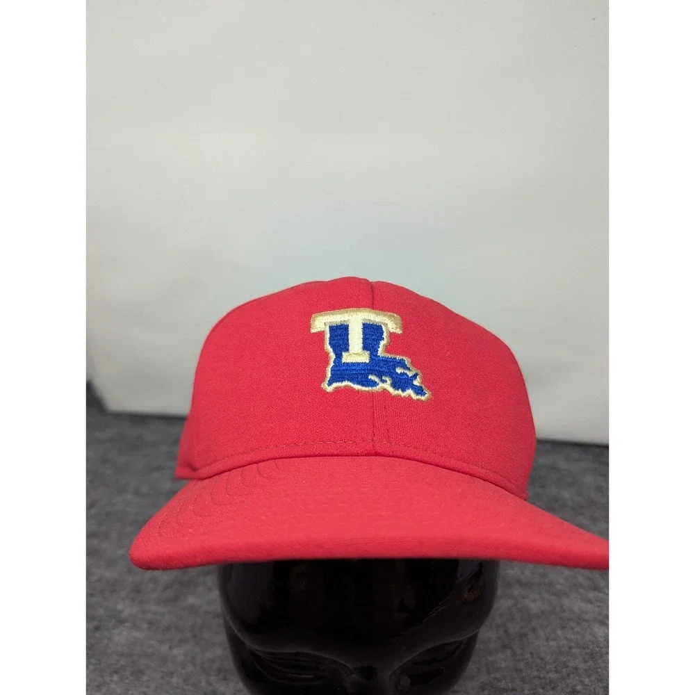 Vintage‎ Louisiana Tech Bulldogs Hat AJD Red Logo Nylon Double Knit Made in USA